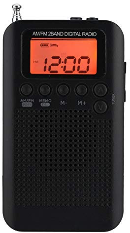 Radio de Bolsillo Am/FM portátil, Mini Radio Digital Personal FM/Am con Pantalla LCD, Radio con Altavoz y Conector para Auriculares, batería Recargable, Pantalla de Bloqueo, para Caminar, Gimnasio