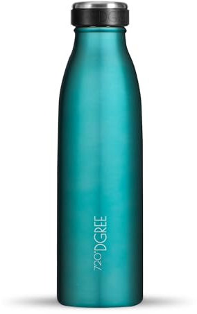 720°DGREE Edelstahl Trinkflasche “milkyBottle” - 500ml - Perfekt für Kinder, BPA-Frei, Auslaufsicher, Kohlensäure geeignet - Kleine Thermosflasche für Sprudel, Sport, Schule, Fitness