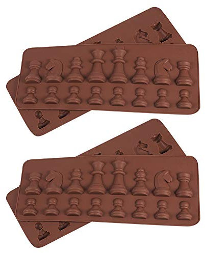 PH PandaHall 4 Pezzi Forma di Scacchi in Silicone per Resina epossidica, orecchino Collana Fare e Gioielli Fai da Te Fare Artigianale, Cocco Marrone
