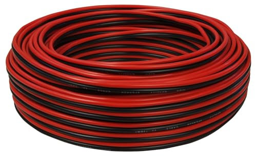 PIATTINA ROSSO NERA 2x2 2mmq CAVO FILO ELETTRICO ALTOPARLANTI STEREO CASSE (10)