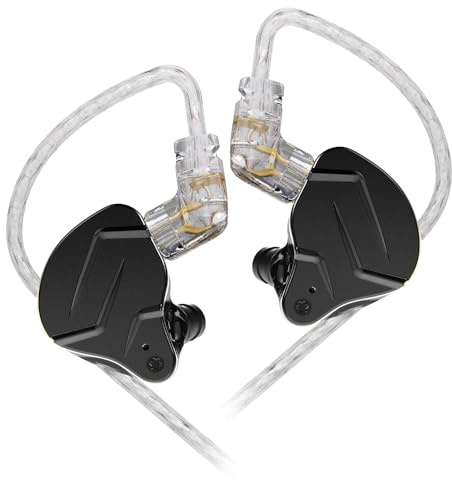 ERJIGO ZSNPROX Casque HiFi hybride avec écouteurs intra-auriculaires dynamiques KZ ZSN PRO X 1BA+1DD (sans micro, noir)