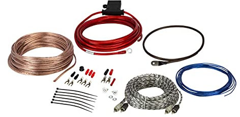 Scosche Install Centric ICAK10 True 10 Gauge Hybrid OFC High Current Amp/Subwoofer Wiring Kit | Complete 2-CH Car Amplifier Install Kit Twisted Pair Audio Cables, Speaker Wire, In-Line Fuse Holder