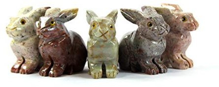 Steingrau Steinfigur Hase Hoppelchen