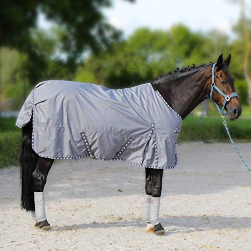 York Regendecke Pferdedecke 600D Weidedecke Outdoordecke 50g, 100g, 200g Rain Star Turnoutdecke (115 cm, grau 50g)