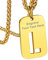Bandmax Chapa Militar Letra L Colgante Chapa con Cadena Espiga de Acero Inoxidable Dog Tag