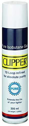 Clipper Original Lighter Flints Nachfüllgas + All u Need Schlüsselanhänger Flaschenöffner (Nachfüllgas 300 ml White)