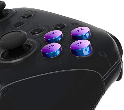 eXtremeRate Botón ABXY Intercambiable para Nintendo Switch Pro Control Accesorios DIY Repuesto de ABXY Reemplazable Botones para Mando Switch Pro-No Incluye Control(De Azul a Violeta)
