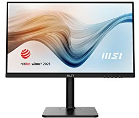 MSI Modern MD241P 23.8' Monitor, Adjustable, FHD (1920 x 1080), 75Hz, IPS, 5ms, HDMI, USB Type-C, Built-in Speakers, Anti-Glare, Anti-Flicker, Less Blue Light, TÜV Certified, VESA