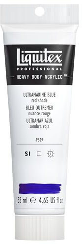 Liquitex Acrílico Heavy Body - pintura acrílica para bellas artes de cuerpo espeso calidad profesional, color azul ultramar (matiz rojo) 138 ml