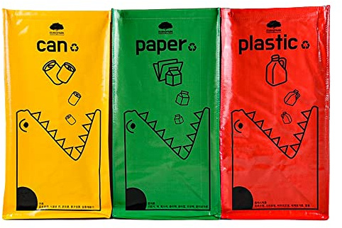 Saderoy Recycling Bags,Separate Recycling Waste Bin Bags for Kitchen Home, Trash and Recycle Bin Combo,Reusable Waterproof,42 Gallon, Pack of 3 Recycling Bins