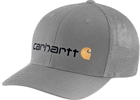 Carhartt Herren Rugged Flex Fitted Canvas Mesh-Back Logo Graphic Cap Baseballkappe, Asphalt, M/L