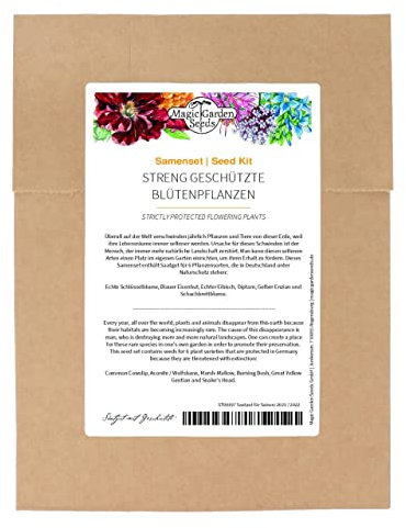 Streng geschützte Blütenpflanzen in Mitteleuropa - Samenset mit 6 Pflanzensorten, die in der Natur vom Aussterben bedroht sind