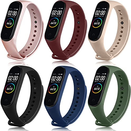 Yisica 6 Pack Kompatibel mit Xiaomi Mi Band 4 Armband/Xiaomi Mi Band 3 Armband, Wasserdicht Original Silikon Ersatzbänder für Xiaomi Mi Smart Band 4 Uhrenarmbänder (6 Stück C)
