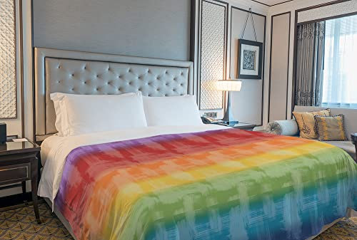 IlGruppone Copriletto Estivo Made in Italy 100% Cotone Coperta Leggera Piquet Singolo Matrimoniale Piazza e Mezza - Arcobaleno Multicolore - 2 Piazze