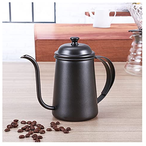 YQBUER Cafetiere-Kaffeemaschine Edelstahl-Kaffee-Topf 650ml Langmund-Schwanenhals-Sput-Kessel-Tropf-Topf-Kaffeemaschine Pitcher Teekanne Cafetiere for Barista Französisch Press Edelstahl Kaffeetasse
