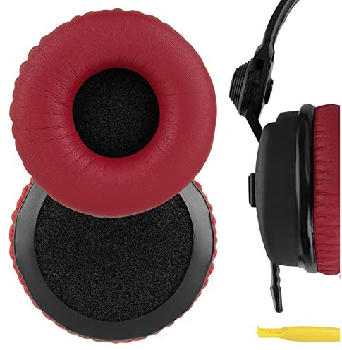 Geekria QuickFit Almohadillas de Repuesto para Auriculares Sennheiser HD25, HD25SP, HD25 Lite, HD25 Plus, HD25 Limited 75th Anniversary Edition (Rojo)