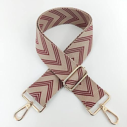 Verstellbar Schulterriemen für Taschen Taschengurt 75-130cm mit Karabiner Mehrfarbiger Tragegurt Taschenhenkel Schultergurt 5cm Breit Umhängegurt für Taschen Handtaschen für Damen Herren,Weinrot