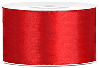 25 Meter Satinband Rot Breite 50mm Schleifenband rotes Dekoband Geschenkband Eröffnungsband Stoffband 5cm rote Schleife