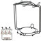 Support de support de tasse à thé 2 po avec un support de soucoupe en acier inoxydable rack d'arbre pour 6 tasses en métal métal-ci-tasse de café pour cafe de cuisine comptoir noir