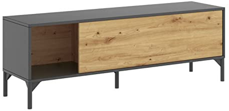 DEKIT GRUPO RIMOBEL LAK TV-Lowboard, Holzwerkstoff, Graphit und Nordic, 45x133x39 cm