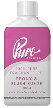 Peony & Blush Suede Fragrance Oil - 100ml Suitable for Candles, Wax Melts, Cosmetics, Diffusers, Soap