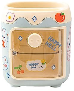 joyxiwa Porte-crayons cochon pour étudiant, organiseur de bureau, papeterie de bureau, jolie fille, seau à pinceaux de maquillage pour bureau, décoration d'intérieur