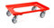 Transportroller rot L61 x B41 x H15 cm für Euroboxen mit 4 leichtgängigen Gummi-Lenkrollen, Rollwagen Kistenroller Transporthilfe Tragfähigkeit 300 kg