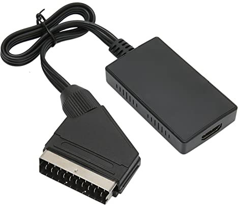 Convertisseur Péritel vers, Adaptateur Péritel Boîte Vidéo avec Commutateur 720p 1080P, Câble d'alimentation, Convertisseur Vidéo HD Adaptateur Péritel vers Prend en Charge