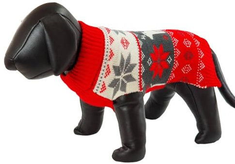 Nobby Hundepullover 'Snowflake', rot, 20 cm