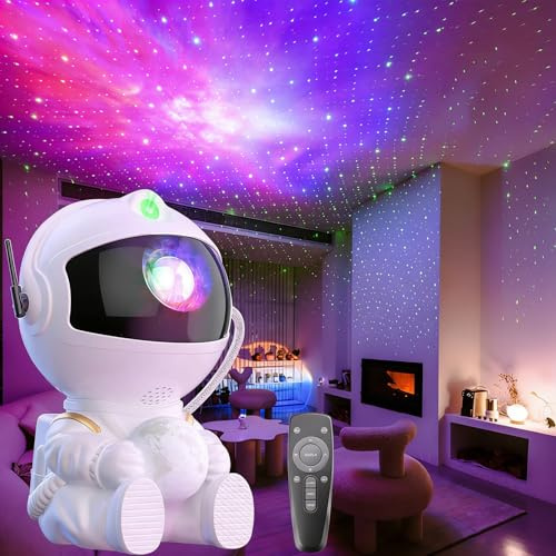 AIBEAU Astronaut Galaxy Star Projector, Starry Sky Night Light for Bedroom, LED Nebula Lights with Flexible Projection Angle, Room Decor, Holiday & Birthday Gifts for Family & Lovers