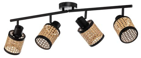 Lindby Strahler Yaelle (Skandinavisch) aus Holz (4 flammig, E27) - Deckenlampe Deckenleuchte Lampe Spot Wohnzimmerleuchte