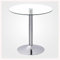 JHAISMAO Rund Glas Sockeltisch Mit Platte Glas Küche Esstisch 60/70/80cm Modern Rund 2-4 Sitzer Frühstücks-Bistrotisch Chrom Fuß(Size:80cm,Color:Transparent)