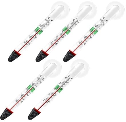 Milageto 5-teiliges Aquarium-Thermometer mit Saugnapf-Messung für Süß- und Salzwasser. Genaues Aquarium-Thermometer