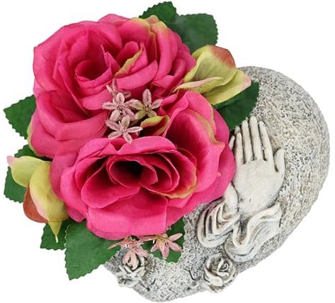 Decoración de rosas artificiales en corazón, decoración para tumba, decoración de cementerio, decoración de luto, decoración de luto, decoración de flores artificiales, decoración para tumbas