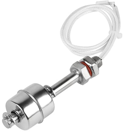 EXLECO Edelstahl Schwimmerschalter Vertikaler Wasserstandssensor 75mm M10 | Wasserstandsregler Füllstandsregler Füllstandsensor Flüssigkeit Flüssigkeitsstandssensor für Wasserpumpe Pool Teich Aquarium