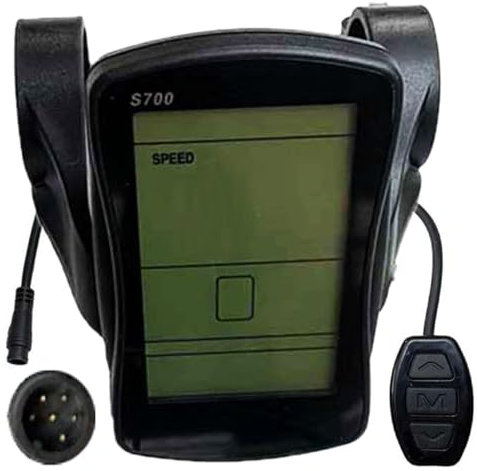 NULKOMMA S700 Electric Bike LCD Display Meter E-Bike Display Screen 36V/48V Electric Bike Computer Conversion Accessories for Electric Scooter (6-pin-Male Plug)