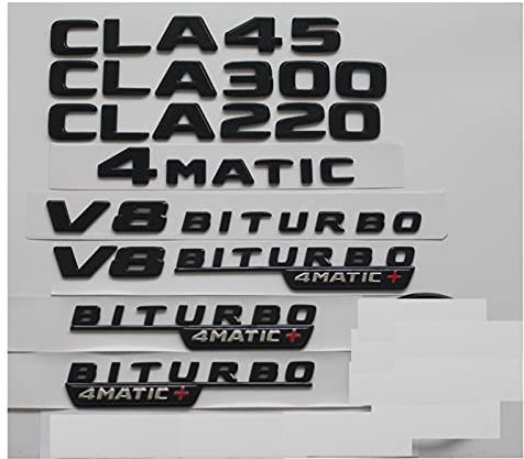 LAZIRO Kofferraum Hinterer Stern Embleme Abzeichen Glanz schwarz Fit for Mercedes Fit for Benz C117 X117 CLA35 CLA45 AMG CLA220 CLA200 CLA250 V8 Biturbo 4Matic (Size : CLA 260)
