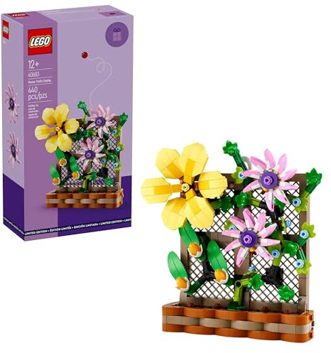 LEGO Blumenspalier Display 40683 – Frühlingsblumen-Heimdekor-Set mit lebendigen Blüten und Rankgitter-Details für Kinder und Erwachsene (440 Stück)