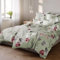 Pure Label Blumen Bettwäsche 155x220 cm mit einem Kissenbezug 40x80 cm - Traumhaft weiches Bettwäsche-Sets 155 x 220 cm in grün aus 100% Baumwolle mit YKK Reißverschluss