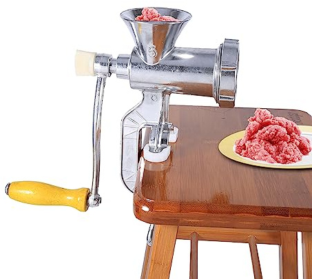 Cocoarm Manual Meat Mincer Aluminum Alloy Hand Crank Sausage Maker for Beef Grinding Restaurant Butcher Home Use