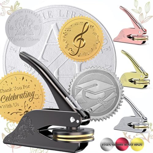 Personalisierte Prägestempel Stempel Personalisierte Prägezange für Papier für Grußkarten und Geschenke kundenspezifische individueller Kranz, Hochzeitsgeschenk-Stempel Logo Name Design (Prägegerät)