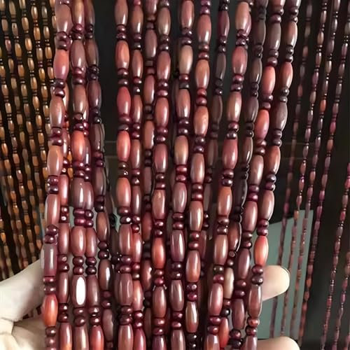 Eiauiuo Beaded Curtain With Wood Grain Design, 51 Strips, Decorative Door & Room Divider Curtain For Living Room, Bedroom, Balcony & Patio – Fly Screen For Door & Window(Mahagonifarbe,80x150cm(WxH))