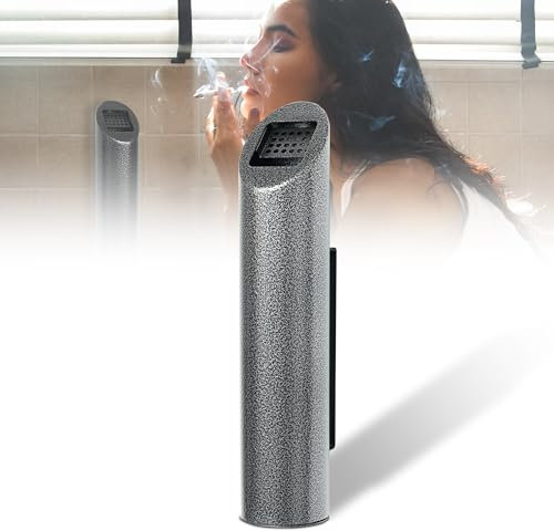 Wall Mounted Smoking Bin Outdoor, Cigarette Bin, Heavy Duty Steel Wall Mounted Ashtray Outdoor, for Public Areas, Pubs, Restaurants, Clubs, Courtyard, Grey