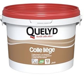 Quelyd Colle Liège Murale Pâte - Dalles et Rouleaux - Intérieur - Pièces Non-Humides - Application Murale Directe - Pot de 3 kg