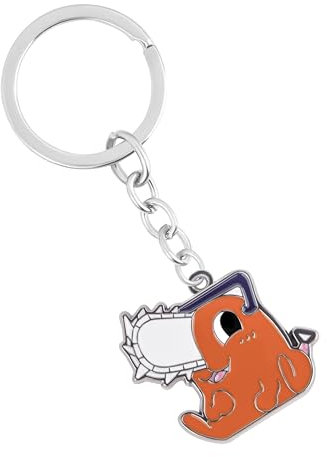 Weeb Keychains Chainsaw Man Anime Keychain – Pochita Anime Merch with Rugged Metal Key Ring & Phone Charm, Heavy-Duty Gift for Keys, Bags & Lanyards, Premium Chainsaw Man Accessory with Box