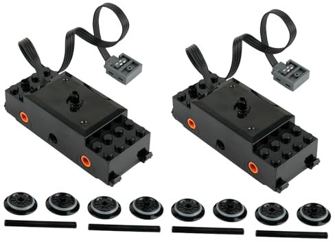 Sparkleiot Antrieb für Zugmotor, kompatibel mit Standard-Bausteinen 88002, 10254, 53401, 53400 MOC Power Functions (2 Stück)