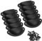 10 Pack Drawer Handles, Vintage Cabinet Handles, Iron Shell Pull Cupboard Door Handles, Cup Handles with Screws,Pull Knobs for Kitchen Cupboard,Wardrobe,Furniture,Dresser Drawer (Black) Shell Handles