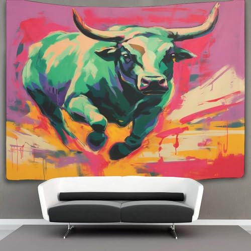 XIAOCHENG 3D Druck Yak Wandteppiche Poster Ornament Wandbehang Wandteppich Raumteiler Vorhang Für Jungen Mädchen Raumdekoration Tapisserie 70cmx100cm