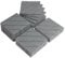 Bonnlo Composite Garden Decking Tiles, 27 Pcs Plastic Outdoor Flooring, 30x30cm Patio Paving Slabs Decking Squares Indoor & Outdoor, Grey Diagonal Stripe