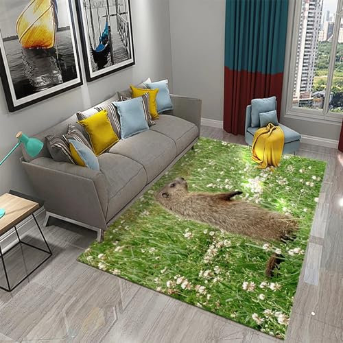 Teppich Wohnzimmer Teppich Kurzflor Modern Design rutschfest Teppich Für Schlafzimmer Bodenmatte Innen Und Außen Teppich Cartoon-Tiere 80 X 120 cm -157879406
